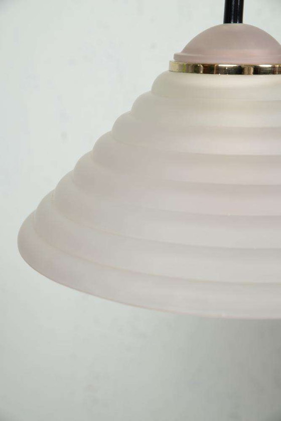 Image 1 of Minimalist glazen hanglamp piramide ribbels