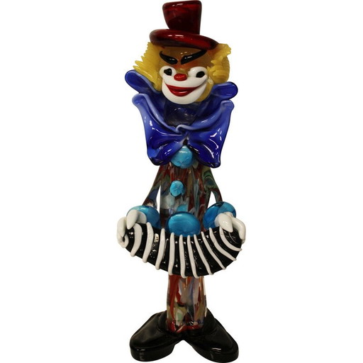 Vintage clownsculptuur van Murano glas, Italië 1970