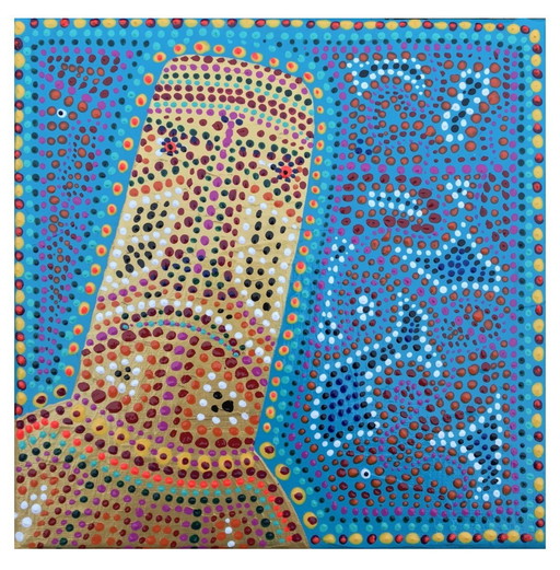 Acryl op Moai frame Formaat 20X20Cm