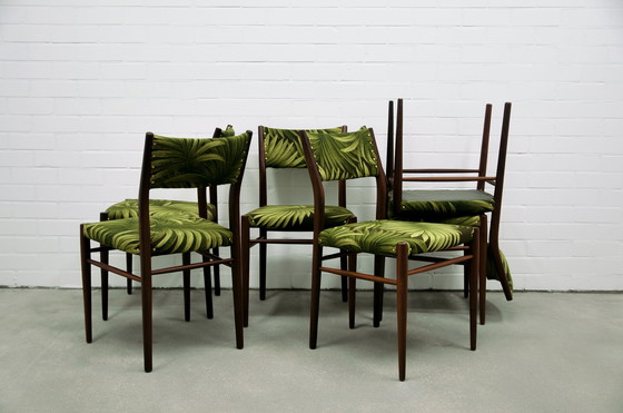 Image 1 of x6 teakhouten stoelen palmbomen