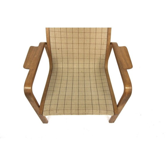 Image 1 of Vintage armstoel in eiken en stof van Yngve Ekström voor Swedese, Zweden 1970