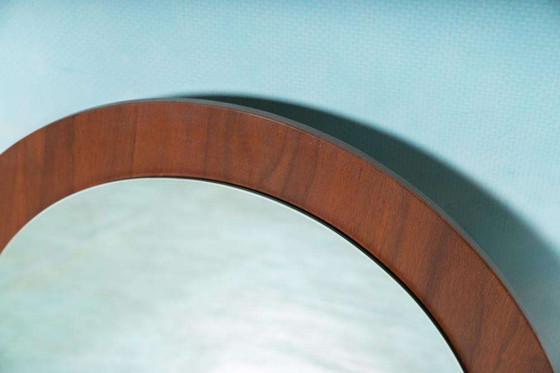 Image 1 of Vintage wandspiegel walnoot, sixties minimal walnut mirror