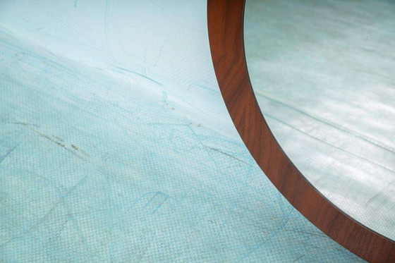 Image 1 of Vintage wandspiegel walnoot, sixties minimal walnut mirror