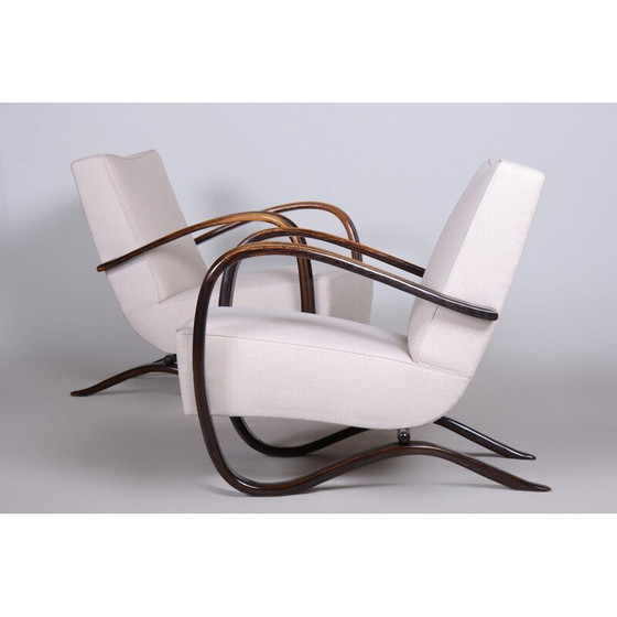 Image 1 of Paar vintage witte fauteuils van Halabala voor Up Zavody, Tsjecho-Slowakije 1930