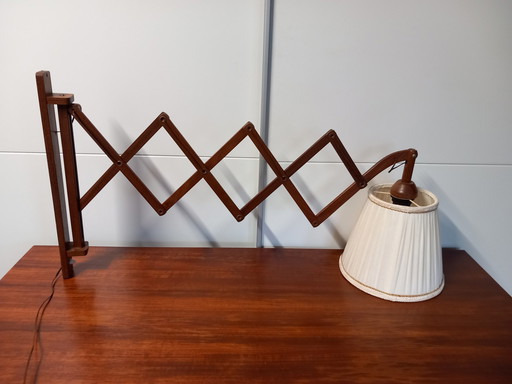 Vintage Houten Schaarlamp 