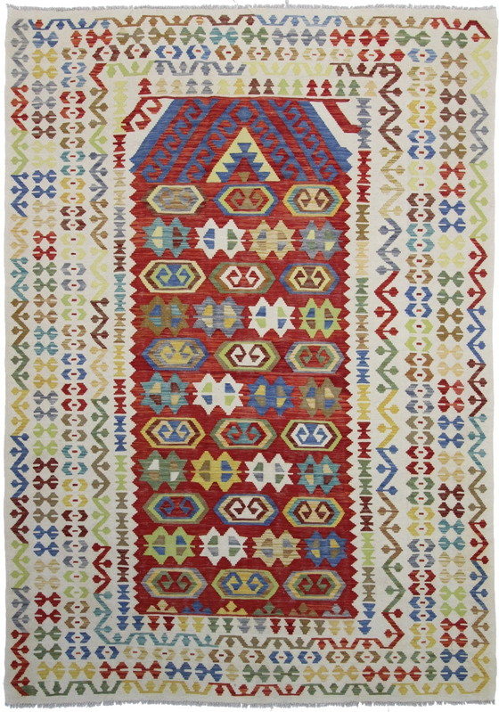 Image 1 of Originele oude stijl Kelim Afghan 294 X 205 cm Top staat