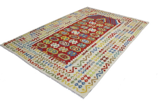 Originele oude stijl Kelim Afghan 294 X 205 cm Top staat