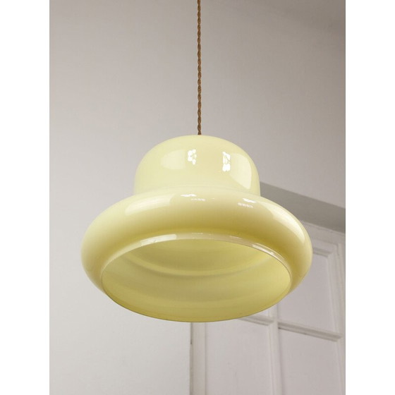 Image 1 of Vintage hanglamp van messing en glas, Italië