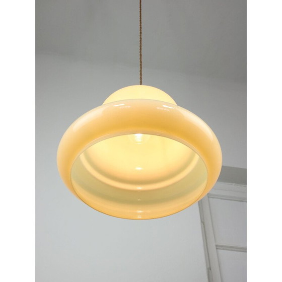 Image 1 of Vintage hanglamp van messing en glas, Italië