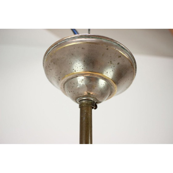 Image 1 of Vintage art deco kroonluchter van metaal en glas, Tsjecho-Slowakije 1930