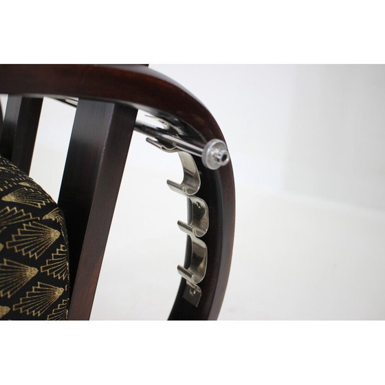 Image 1 of Paar vintage Art Deco fauteuils in gebeitst beukenhout en stof, Tsjecho-Slowakije 1930