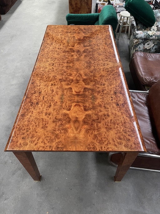 1980'S Vintage Italiaans ontwerp Burl houten tafel