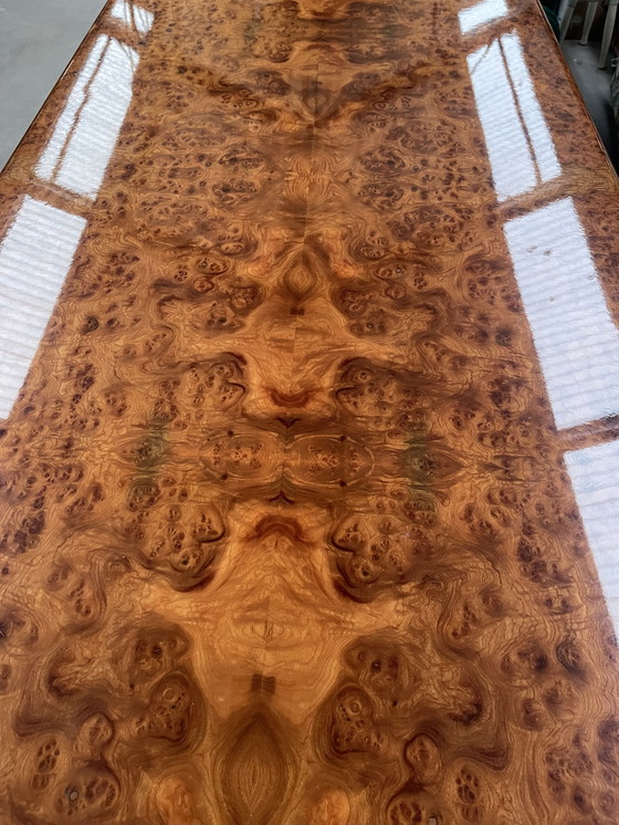 Image 1 of 1980'S Vintage Italiaans ontwerp Burl houten tafel