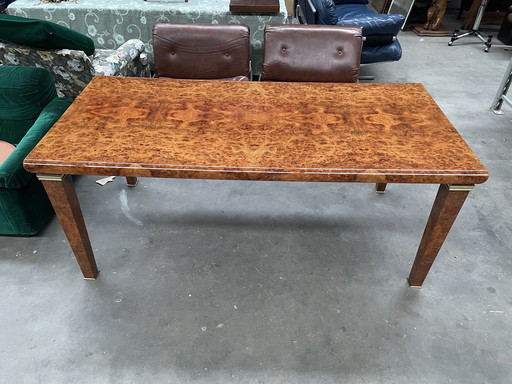 1980'S Vintage Italiaans ontwerp Burl houten tafel