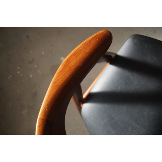 Image 1 of Mid Century armstoel in teak model 52 van Erik Kirkegaard voor Høng, Denemarken 1960