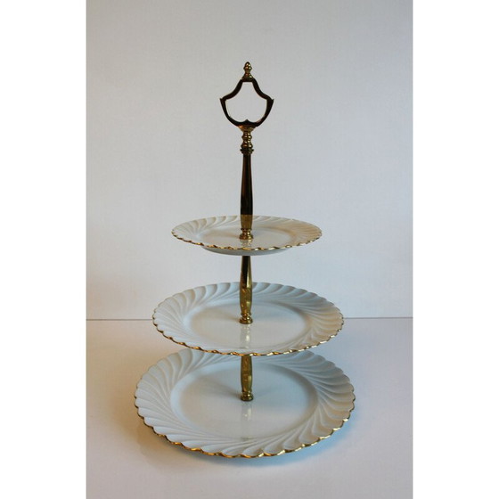 Image 1 of Vintage 3-schalen dienblad van Haviland Limoges porselein