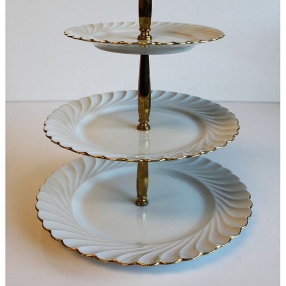 Image 1 of Vintage 3-schalen dienblad van Haviland Limoges porselein