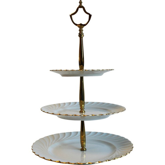 Image 1 of Vintage 3-schalen dienblad van Haviland Limoges porselein