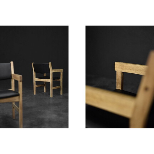 Set van 4 vintage Deense eikenhouten fauteuils van Hans J. Wegner voor Getama, jaren 1960
