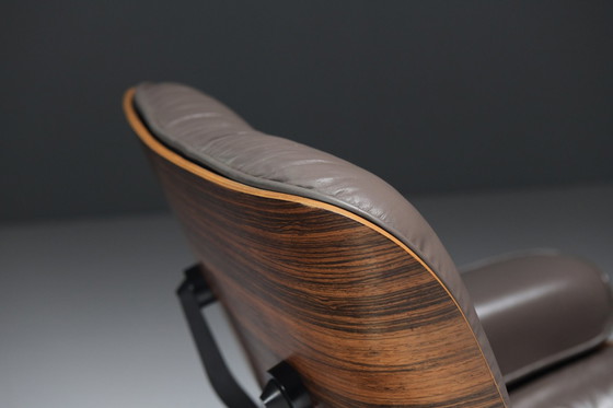 Image 1 of Vintage Eames Lounge Stoel & Ottoman In Baziliaans Rozenhout Door Ray & Charles Eames Voor Herman Miller