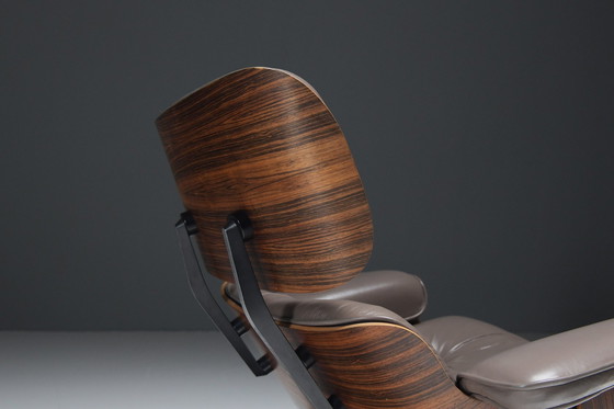 Image 1 of Vintage Eames Lounge Stoel & Ottoman In Baziliaans Rozenhout Door Ray & Charles Eames Voor Herman Miller