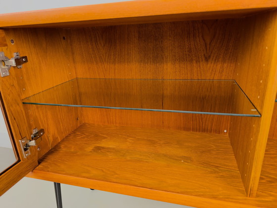 Image 1 of Deens teakhouten dressoir met glazen deuren door H.W. Klein voor Bramin, 1960S