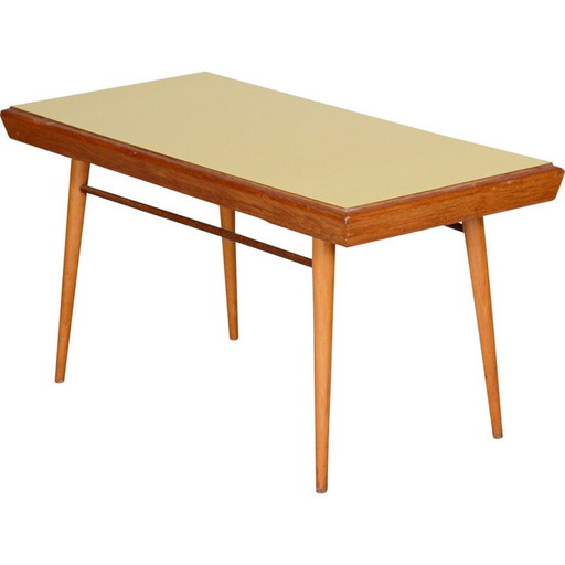 Vintage eikenhouten salontafel, Tsjechië 1950