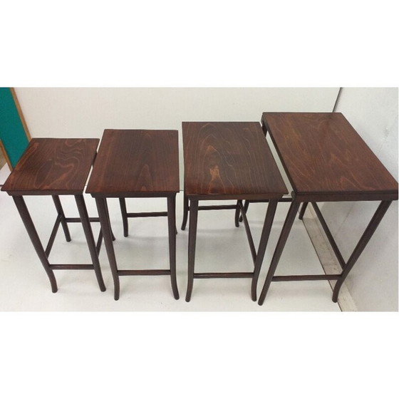 Image 1 of Vintage houten nesttafels van Thonet, 1900