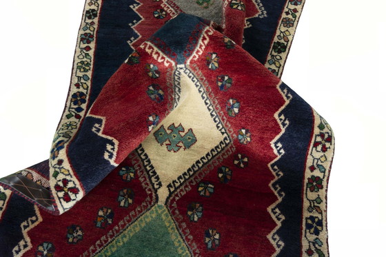 Image 1 of Handgeknoopt Gabbeh Nomadisch Tapijt 211 x 90 cm - Uniek ontwerp met traditionele motieven