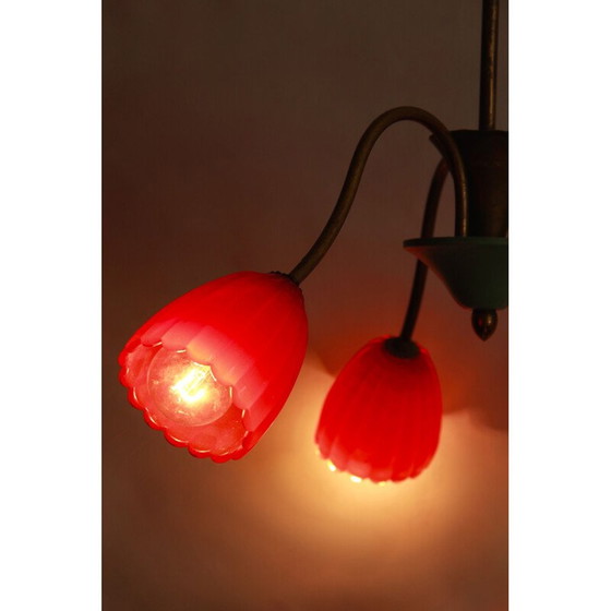 Image 1 of Vintage TreFiori kroonluchter met bloemen uit Murano, Italië 1950