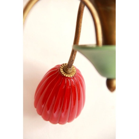 Image 1 of Vintage TreFiori kroonluchter met bloemen uit Murano, Italië 1950