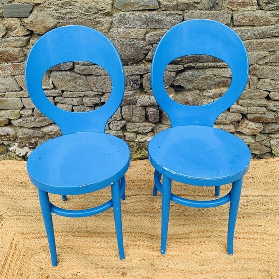 Image 1 of Paar vintage "zeemeeuw" stoelen in voorgevormd multiplex