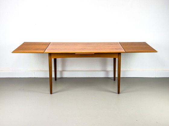 Image 1 of Deense uitschuifbare teakhouten eettafel, 1960S