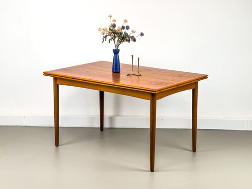 Deense uitschuifbare teakhouten eettafel, 1960S