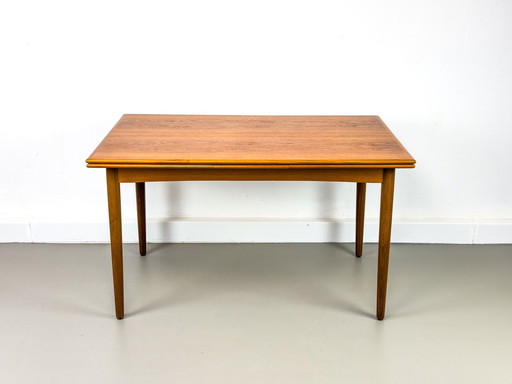 Deense uitschuifbare teakhouten eettafel, 1960S