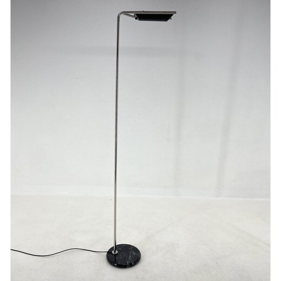 Image 1 of Vintage chromen en marmeren vloerlamp van Bruno Gecchelin voor Guzzini, Italië 1970
