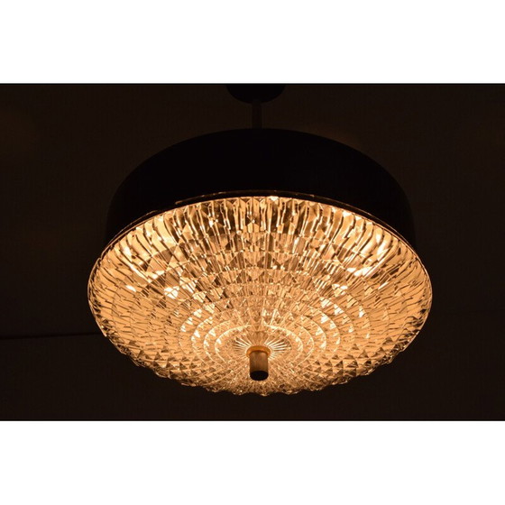 Image 1 of Vintage glazen en metalen hanglamp van Jilove Decina, Tsjecho-Slowakije 1960