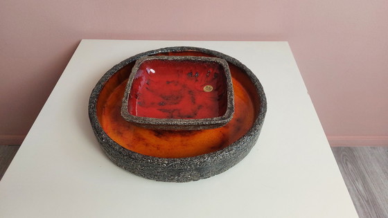 Image 1 of 2X Fat Lava Schaal Door Jan Van Erp Jaren 60.