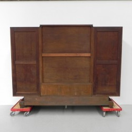 Image 1 of Grote Art Deco kast, vitrinekast met glazen schuifdeuren