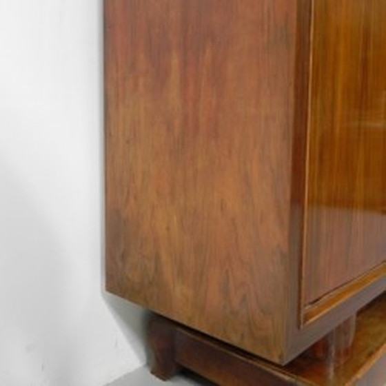 Image 1 of Grote Art Deco kast, vitrinekast met glazen schuifdeuren