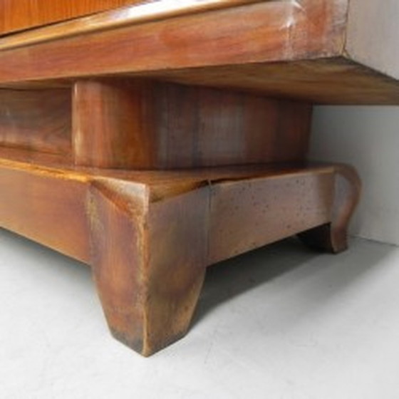 Image 1 of Grote Art Deco kast, vitrinekast met glazen schuifdeuren