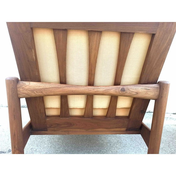 Image 1 of Paar Scandinavische vintage fauteuils in massief teakhout, 1950-1960