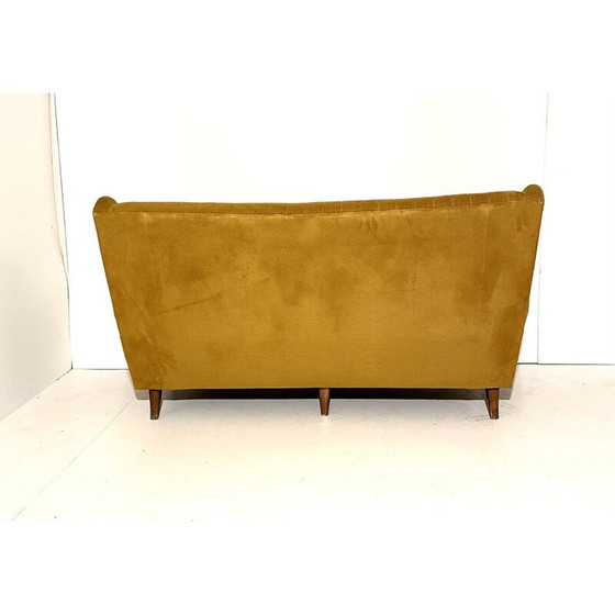 Image 1 of Vintage Velver en houten woonkamer set, Italië 1950