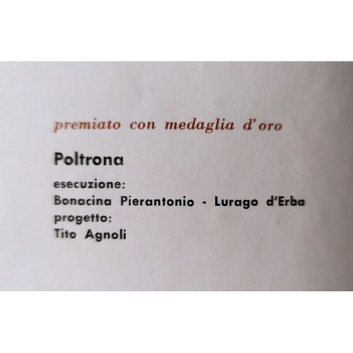 Vintage Bp4 rieten fauteuil van Tito Agnoli voor Pierantonio Bonacina, 1959