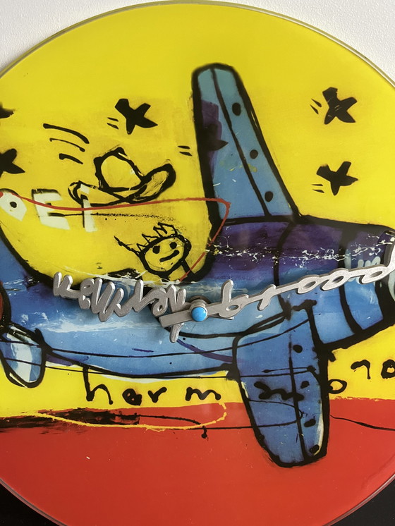 Image 1 of Herman Brood Vliegtuig klok glas