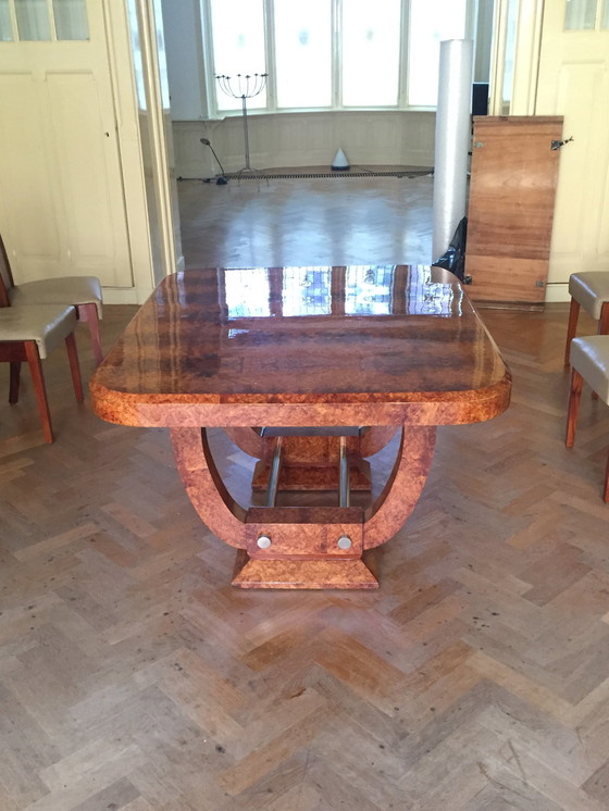 Image 1 of Art Deco Eetkamertafel Met 8 Stoelen