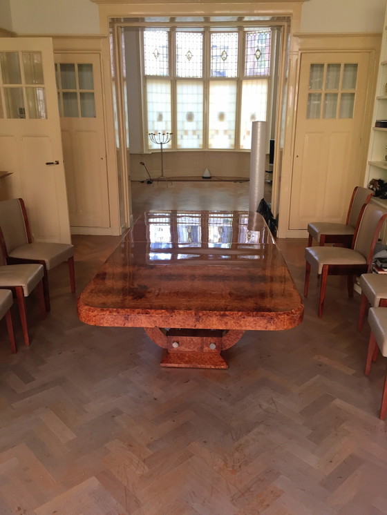 Image 1 of Art Deco Eetkamertafel Met 8 Stoelen
