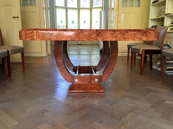 Image 1 of Art Deco Eetkamertafel Met 8 Stoelen