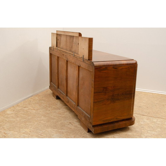 Image 1 of Vintage massief houten en walnootfineer dressoir, Frankrijk 1930