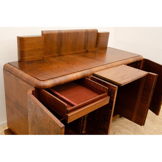 Image 1 of Vintage massief houten en walnootfineer dressoir, Frankrijk 1930